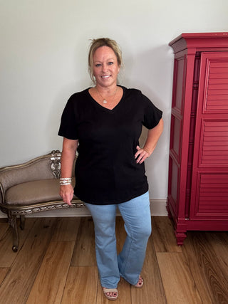Zenana Boyfriend V Neck Tee
