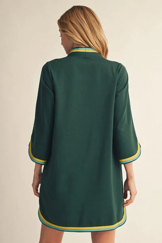 Jodifl 3/4 Sleeve Contrast Trim Dress