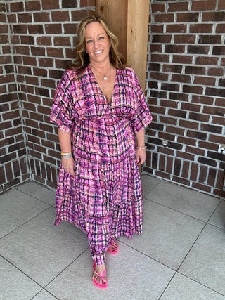 Pretty in Plaid Maxi Dress