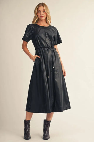 Jodifl Faux Leather Midi Dress