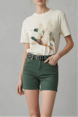 Vintage Duck Flight Graphic Tee-Jade by Jane
