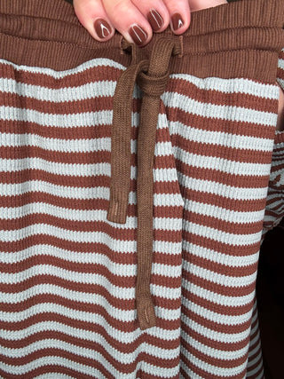 Heimish Blue/Brown Striped Waffle Knit Top