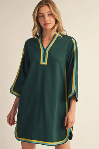 Jodifl 3/4 Sleeve Contrast Trim Dress
