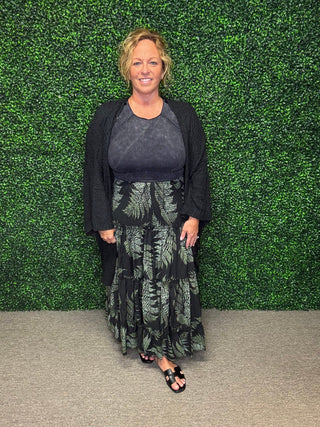 Sunlit Horizon Tiered Maxi Skirt curvy FINAL SALE