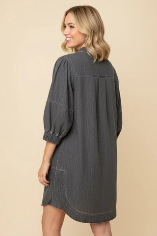 Heimish Denim Zip Front Shift Dress