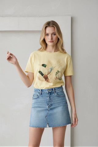 Vintage Duck Flight Graphic Tee-Jade by Jane