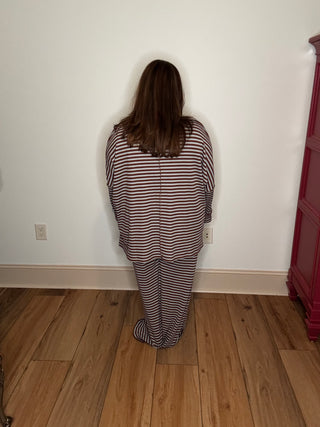 Heimish Blue/Brown Striped Waffle Knit Top