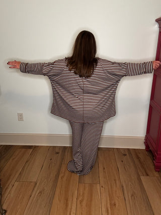 Heimish Blue/Brown Striped Waffle Knit Pants