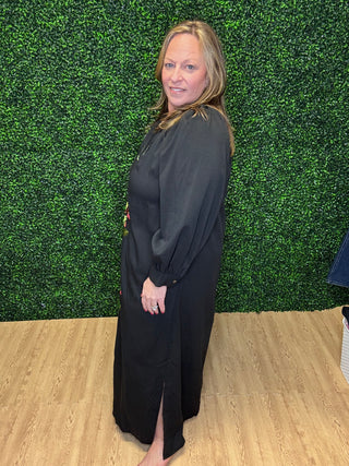 Entro Embroidered Long Sleeve Maxi