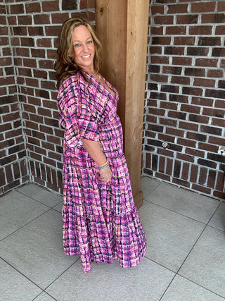 Pretty in Plaid Maxi Dress