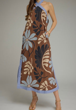 Entro Floral Halter Midi Dress