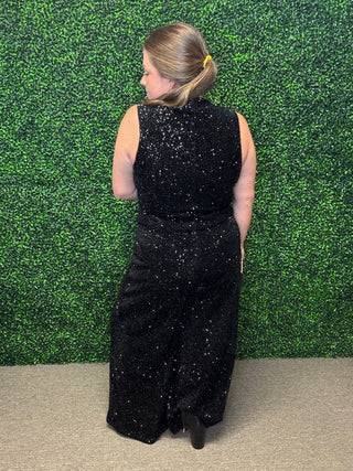 Sequin Black Vest