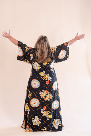 Entro Printed Button Front Maxi Dress