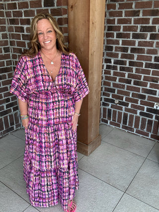 Pretty in Plaid Maxi Dress