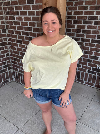 Rae Mode Cotton Slub Off The Shoulder Tee