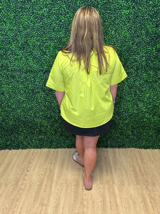 Entro Solid Collared Top with Gold Buttons