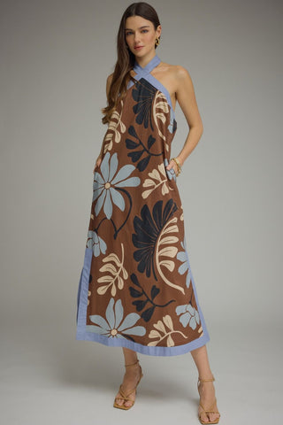 Entro Floral Halter Midi Dress