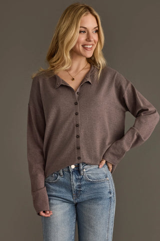 Panache Gray Button Up Cardigan