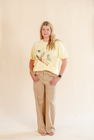 Yellow Vintage Duck Flight Graphic Tee-Jade by Jane