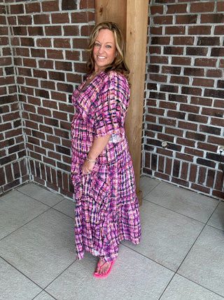 Pretty in Plaid Maxi Dress