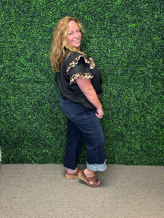 HW Cropped Wide Leg Jean