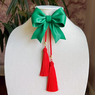 Rahya Ribbon Bow Forest Green