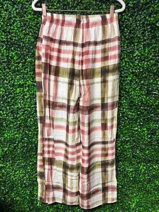 Entro Plaid Wide Leg Pants