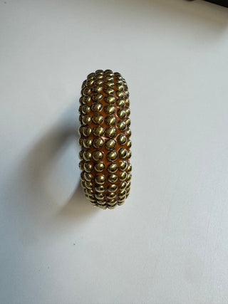 Koda Gold Studded Wooden Bracelet