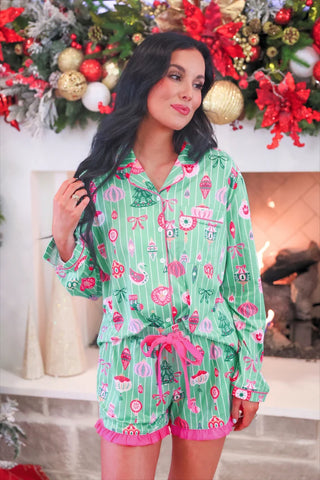 Jess Lea Decked in Ornaments Pajama Set