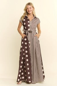 Jade by Jane Dot and Stripe Maxi Dress