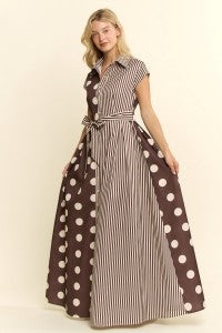 Jade by Jane Dot and Stripe Maxi Dress