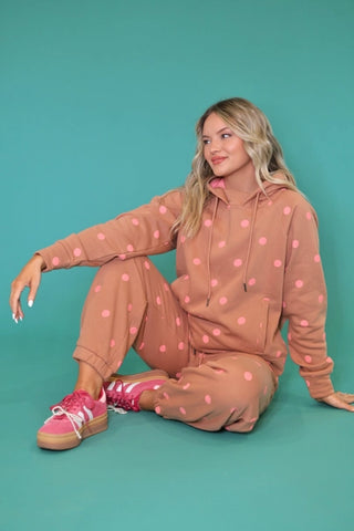 Poppy & Pine Brown Polka Dot Sweatsuit