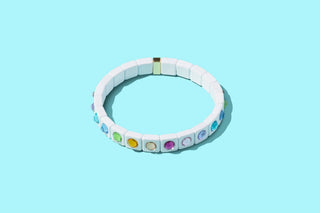 Enamel Stretch Bracelet - Small Gems - Maeve - Asst Colors