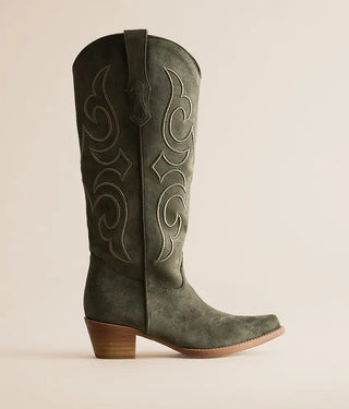 Sonora Green Suede Western Boots