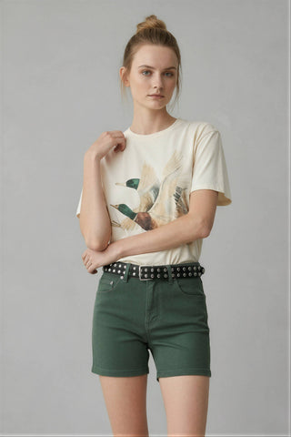 Vintage Duck Flight Graphic Tee-Jade by Jane