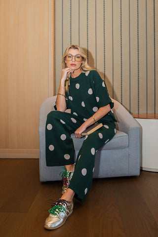 Glam Polka Dot Knit Pants