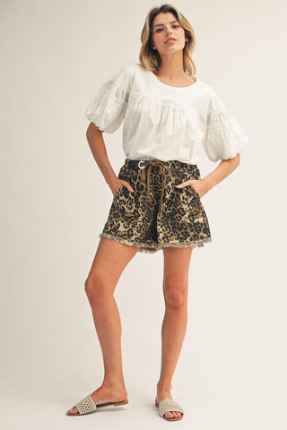 Jodifl Leopard Drawstring Shorts