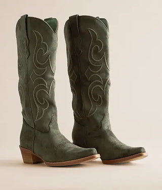 Sonora Green Suede Western Boots
