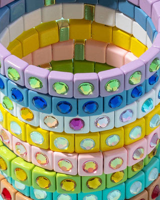 Enamel Stretch Bracelet - Small Gems - Maeve - Asst Colors