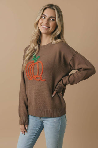 Haptics Pumpkin Glitter Sweater