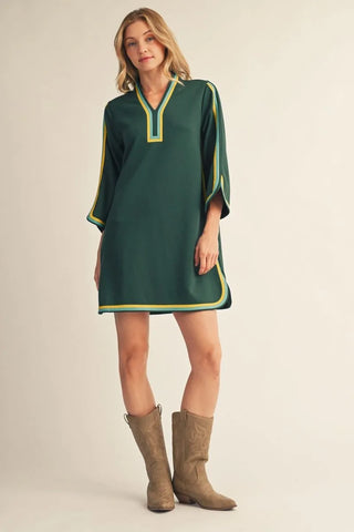Jodifl 3/4 Sleeve Contrast Trim Dress
