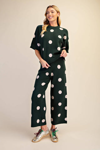 Glam Polka Dot Knit Pants