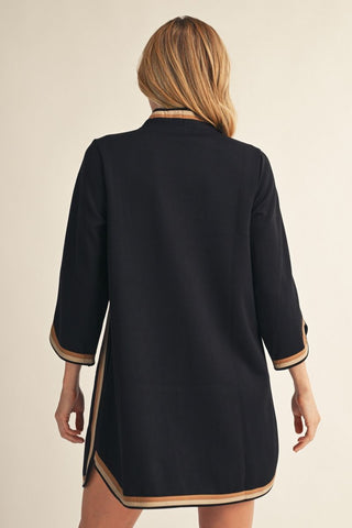 Jodifl Black Contrast Trim Dress