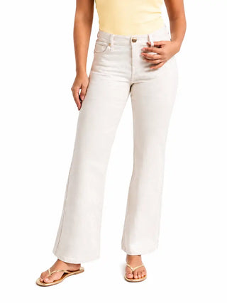 1822 Denim Petite Slim Wide Leg Jeans-White Smoke