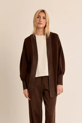 Molly Bracken Iridescent Long Knit Cardigan