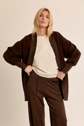 Molly Bracken Iridescent Long Knit Cardigan