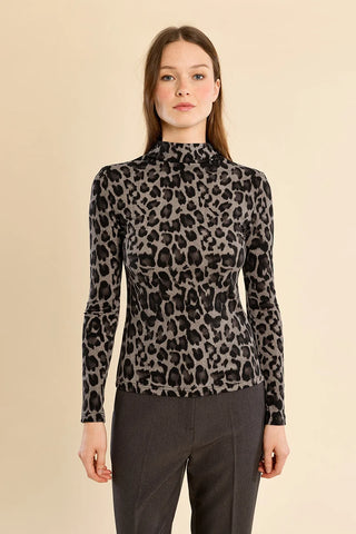 Molly Bracken Grey Leopard Top