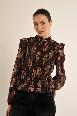 Molly Bracken Printed Ruched Blouse
