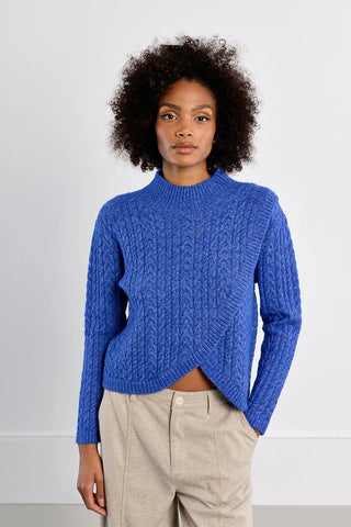 Molly Bracken Asymmetrical Cable Knit Sweater