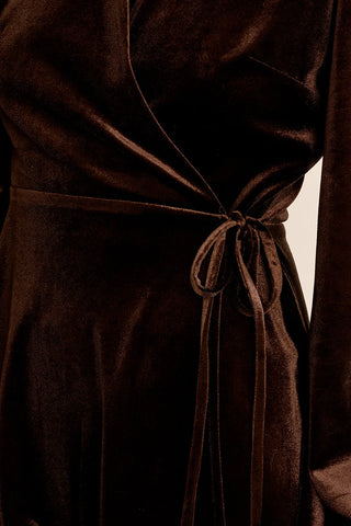 Molly Bracken Velvet Wrap Mini Dress